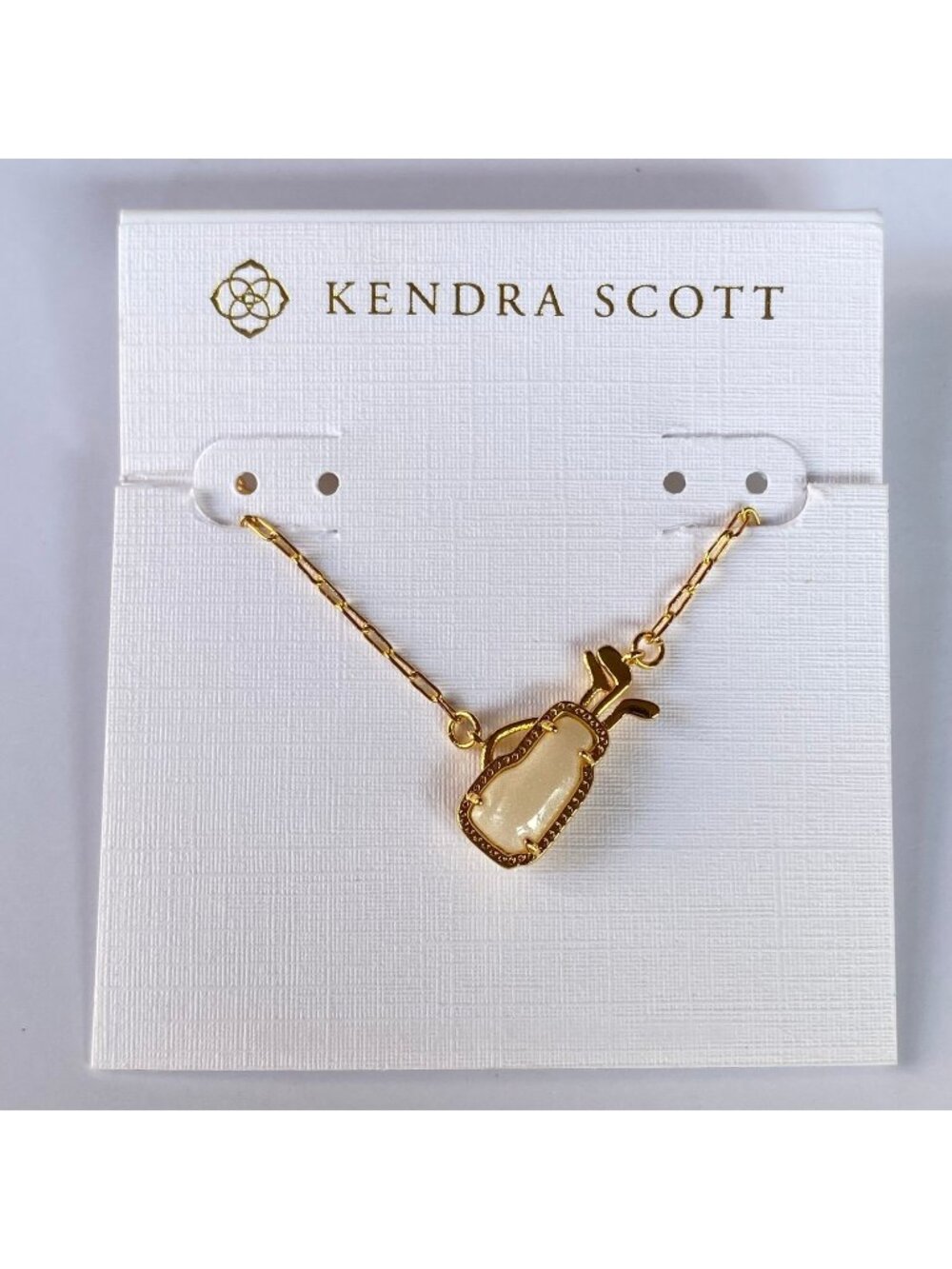 Kendra Scott Gold Short Pendant Women’s Necklace White Golf Bag A1